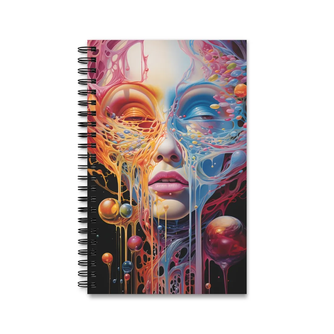 Vibrant Mystical Realms: Fantastical Portal - Spiral Notebook