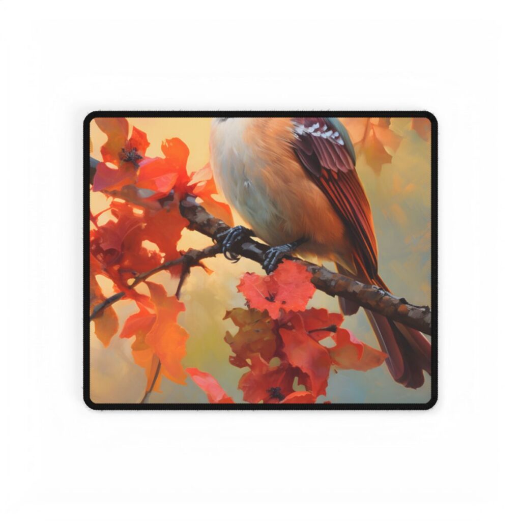 Vibrant Oak Branch: A Masterful Oil Painting - Desk Mat