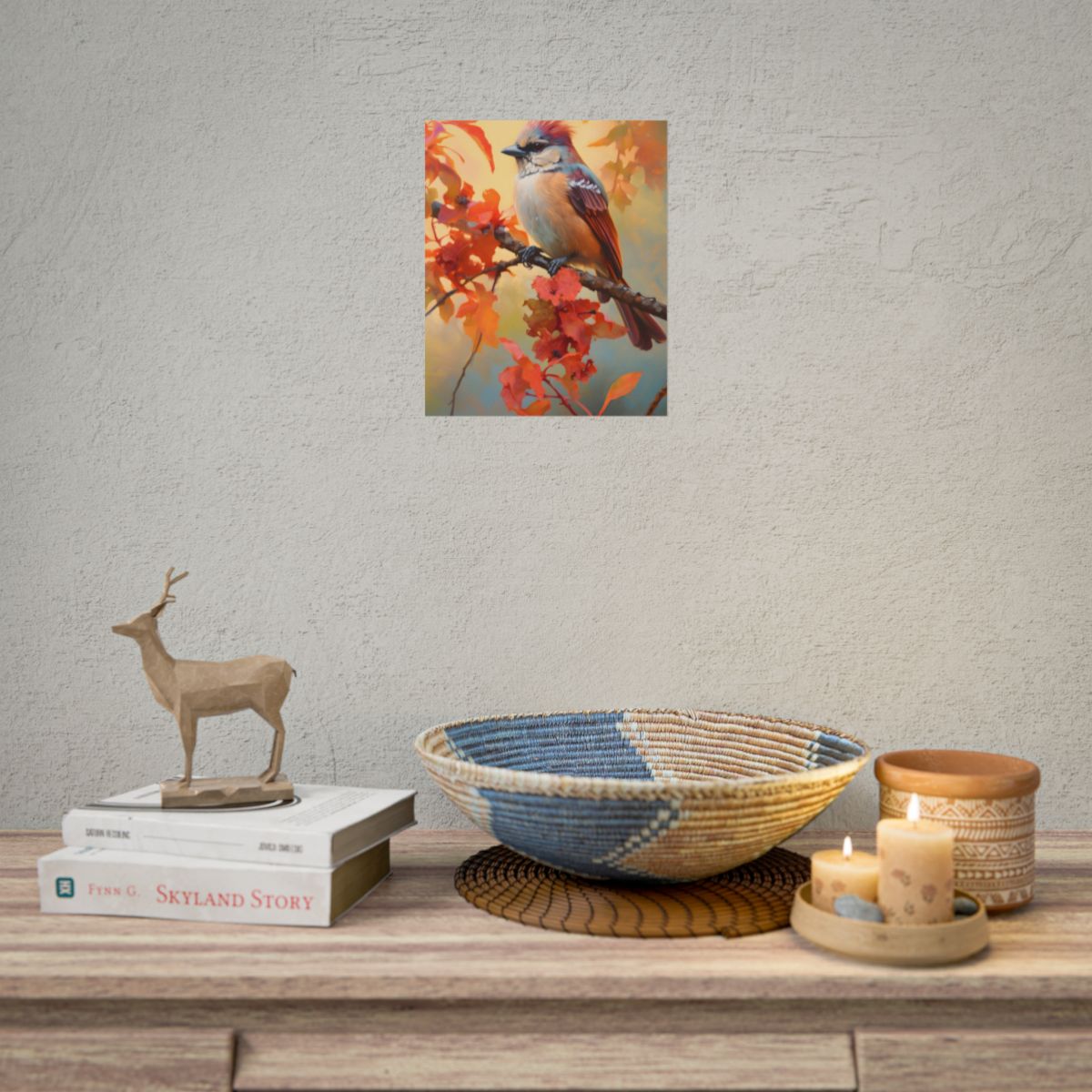 Vibrant Oak Branch: A Masterful Oil Painting - Poster