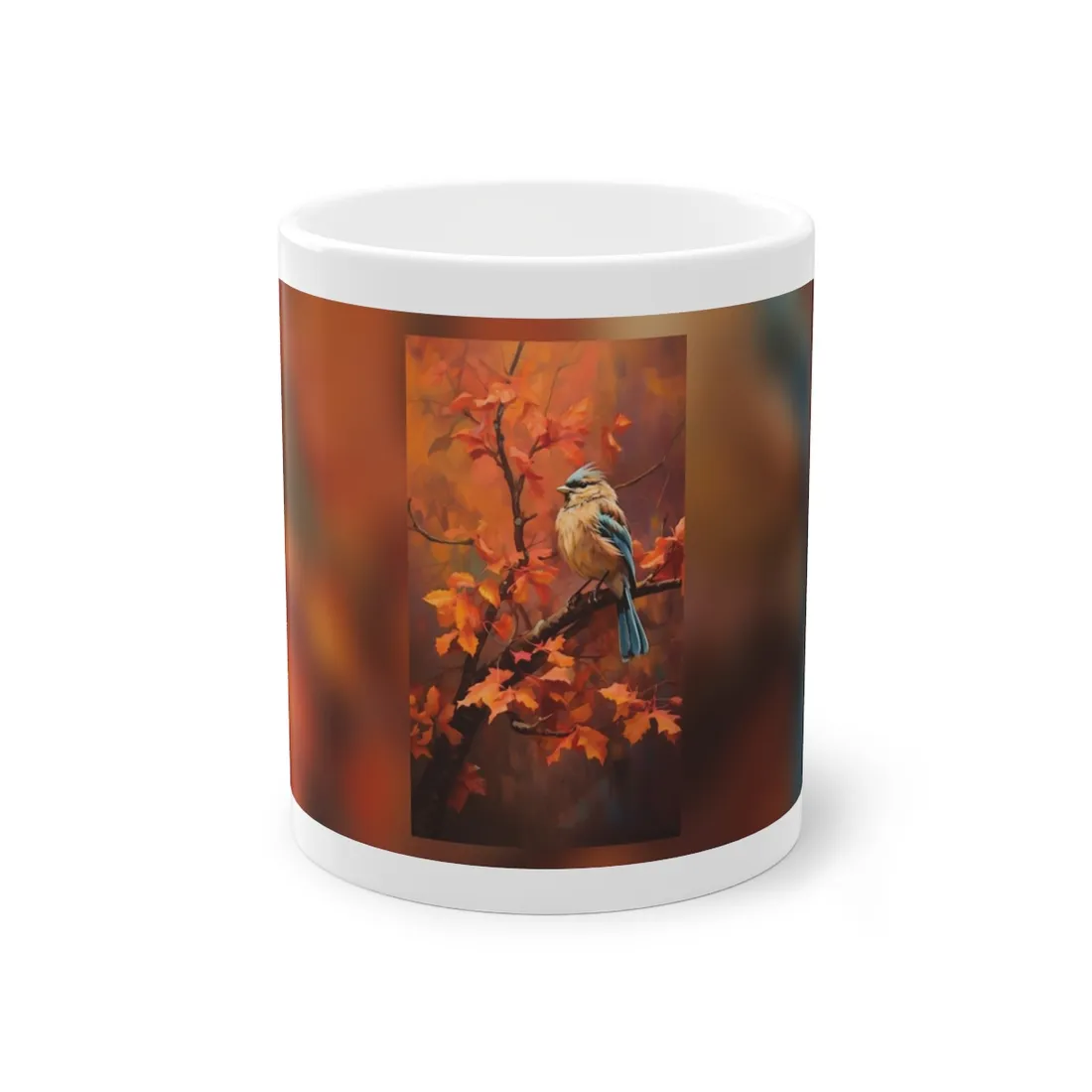 Vibrant Oak Branch: Colorful Oil Painting - Mug