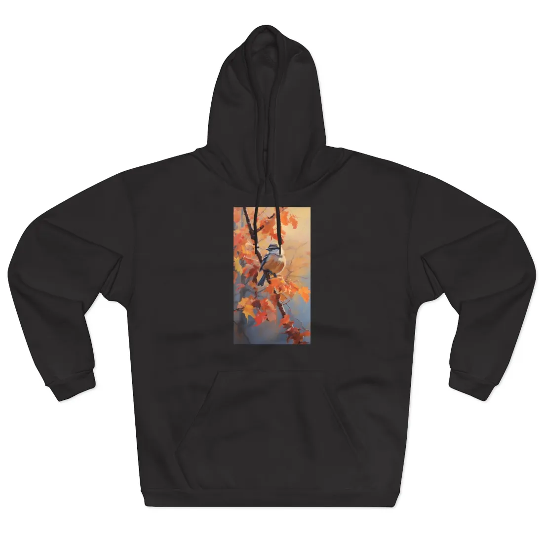 Vibrant Oak Branch: Oil Painting in Nature - Hoodie