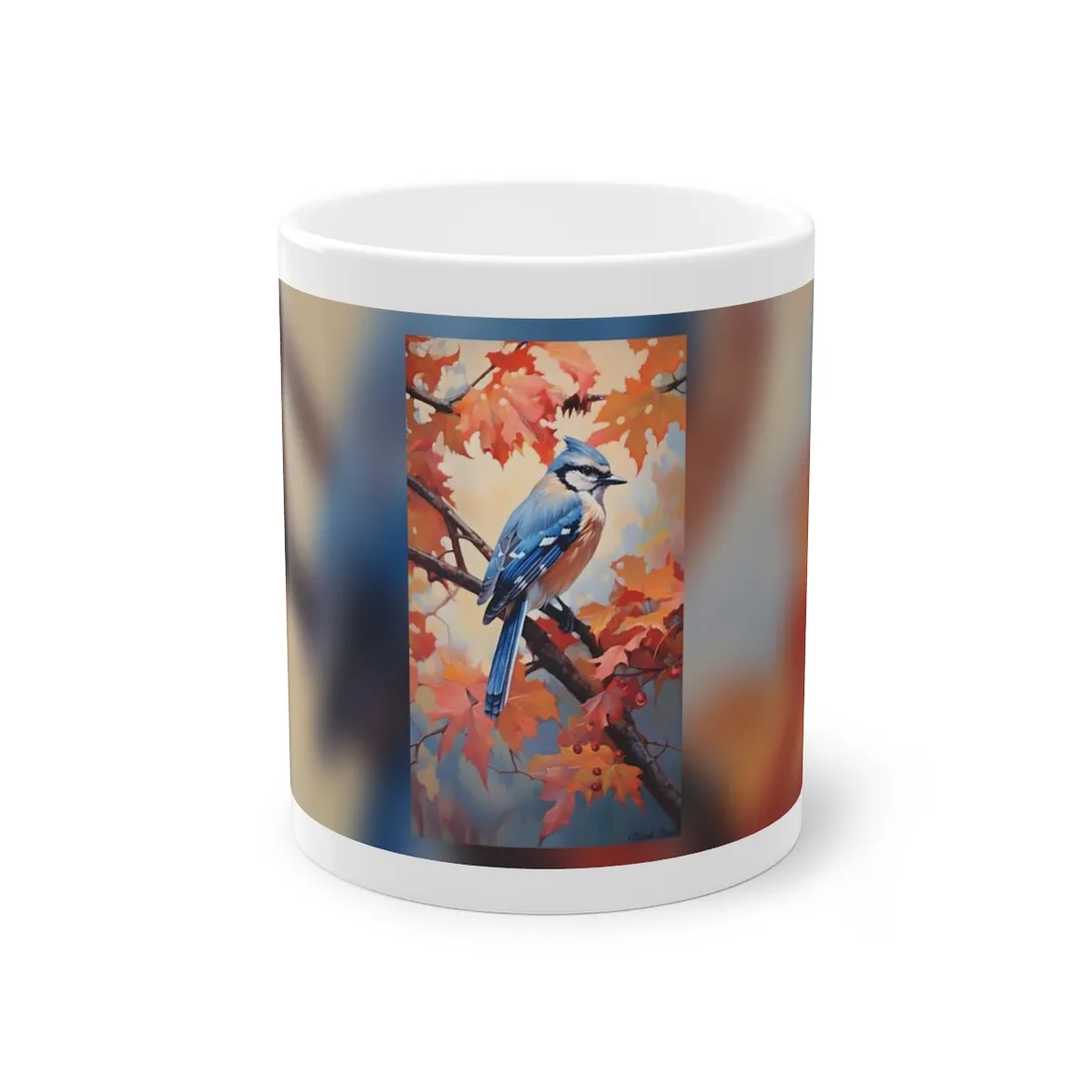 Vibrant Oak Branch: Oil Painting - Mug