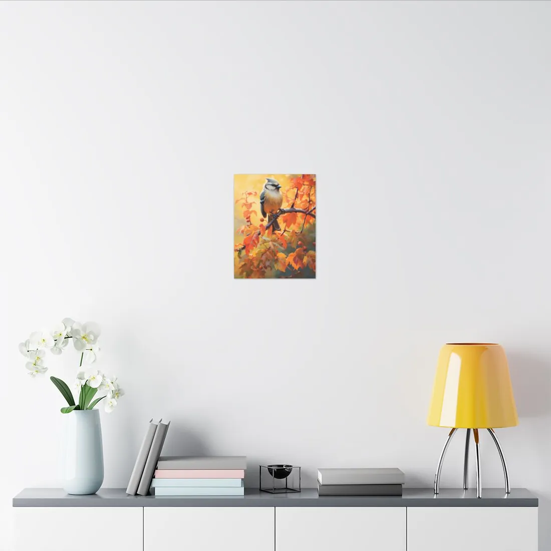 Vibrant Oak Branch: Oil Painting of Nature's Serenity - Canvas