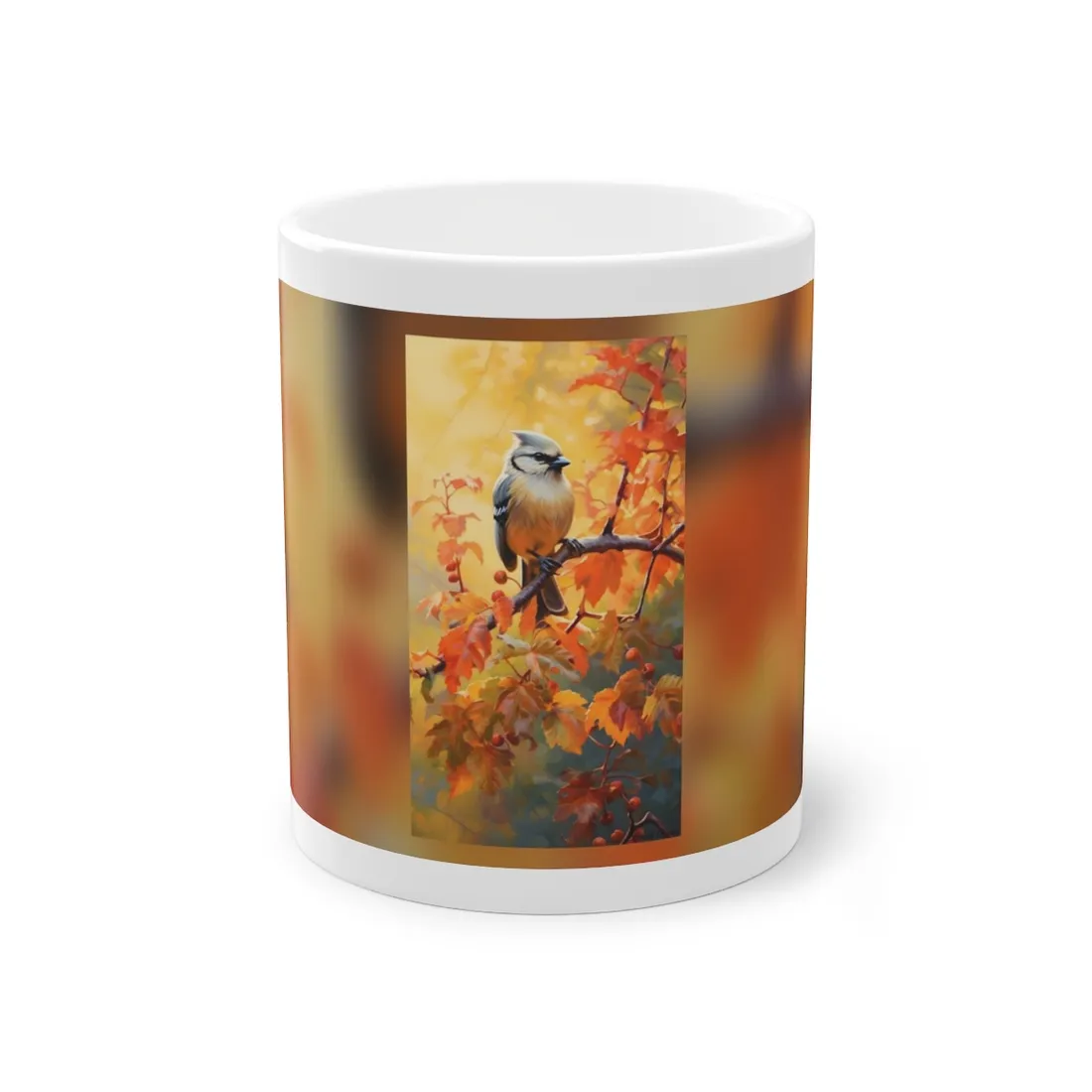 Vibrant Oak Branch: Oil Painting of Nature's Serenity - Mug