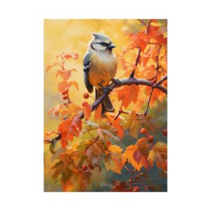 Songbird on Autumn Branch Poster