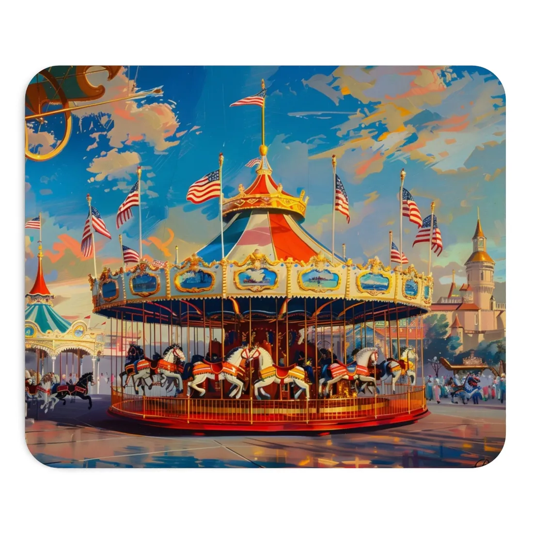 Vibrant Outdoor Adventure: A Vintage-Inspired - Mouse Pad