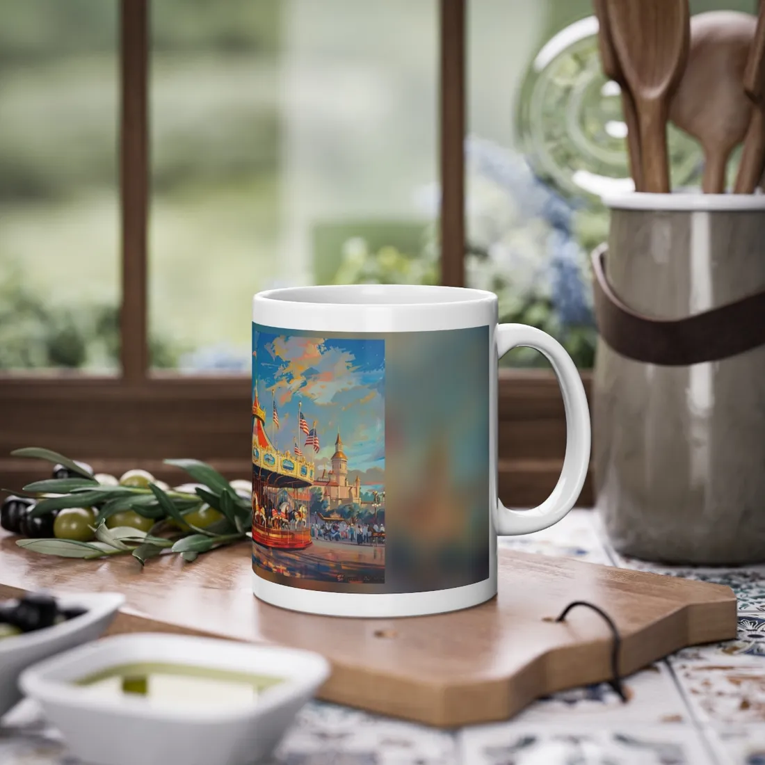 Vibrant Outdoor Adventure: A Vintage-Inspired - Mug