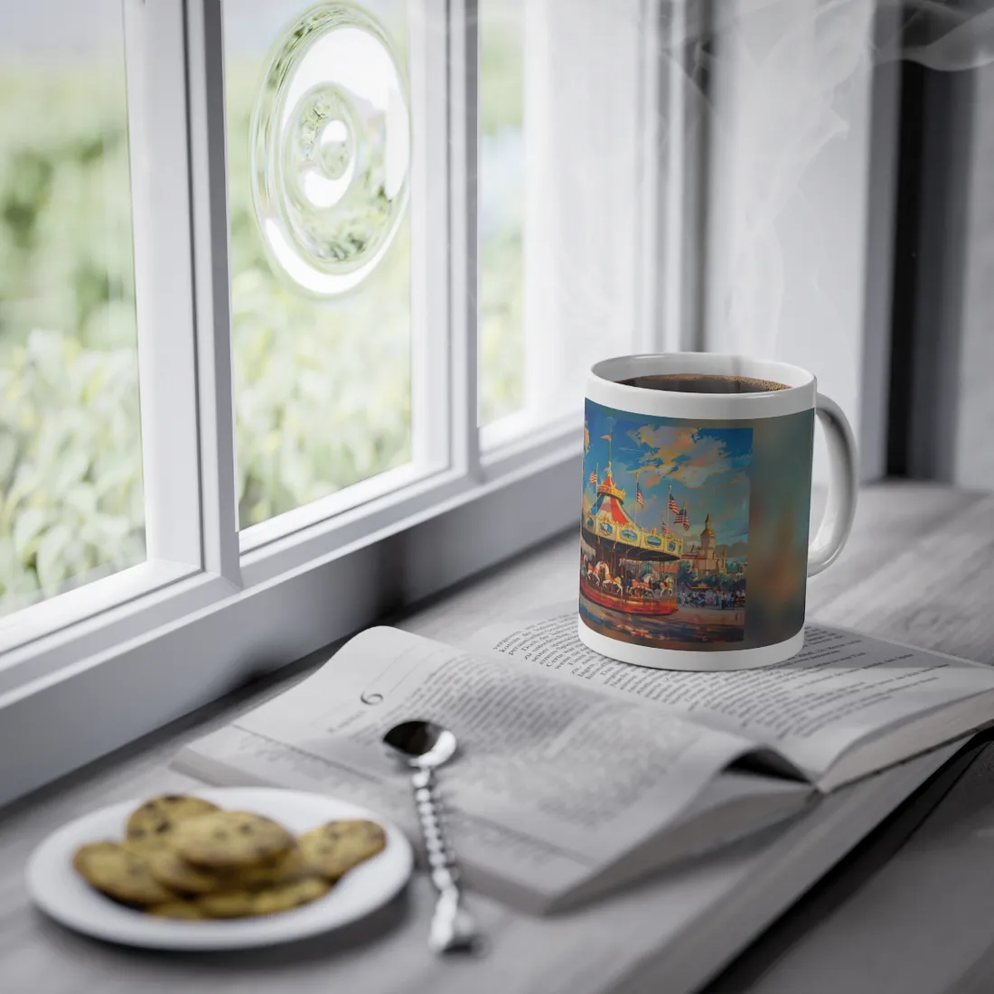Vibrant Outdoor Adventure: A Vintage-Inspired - Mug