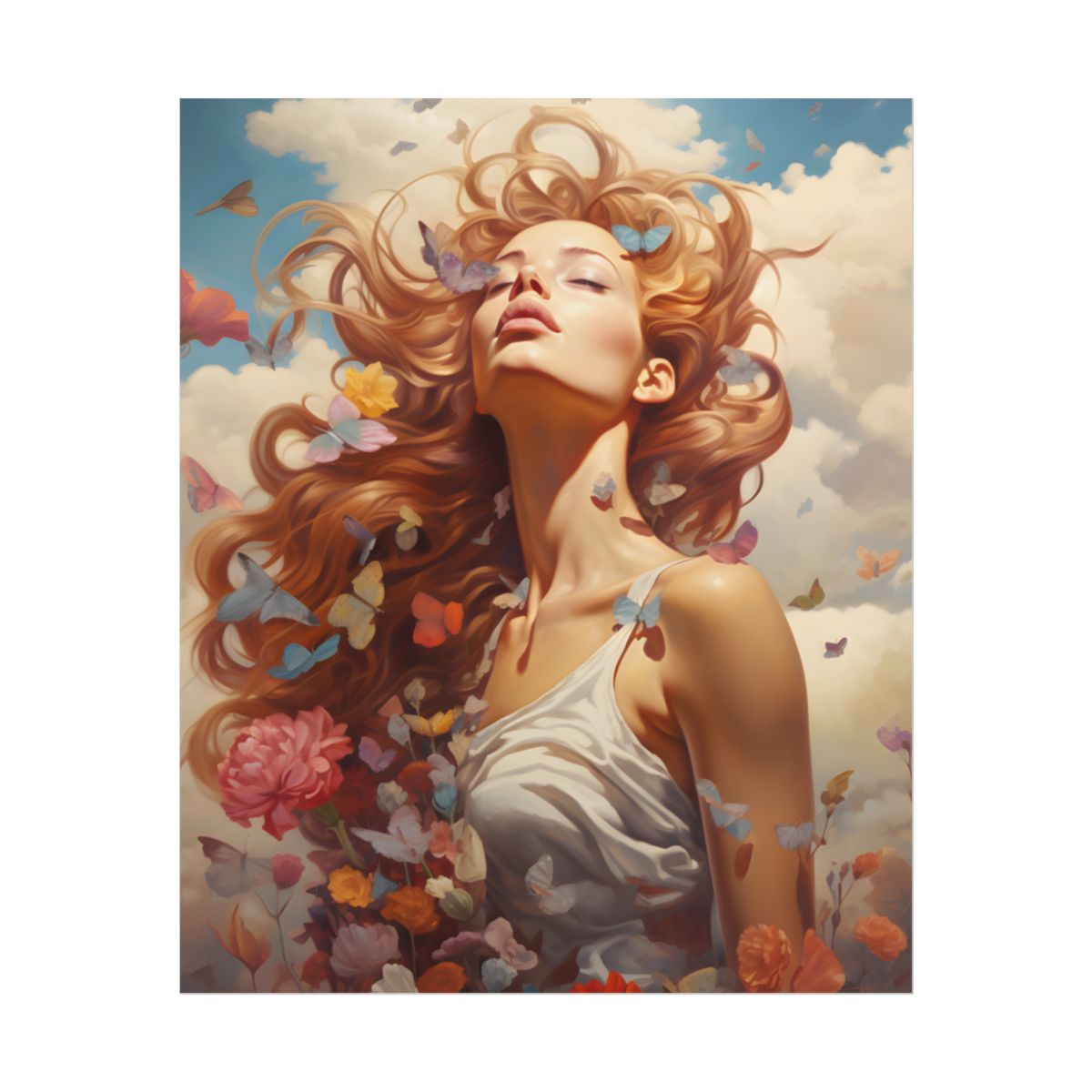 Vibrant Outdoor Cafe: Relaxed Atmosphere Artwork - Poster
