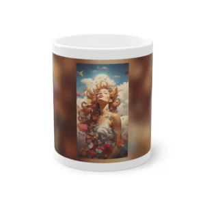 Woman with Butterflies and Flowers Mug