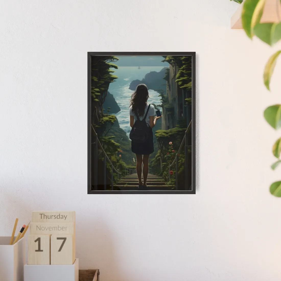 Vibrant Outdoor Escape: Person amidst Nature - Framed Poster