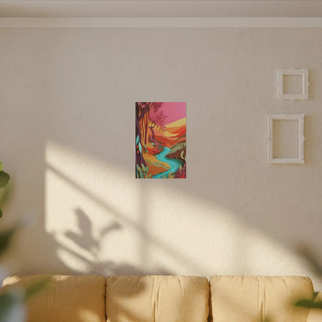 Vibrant Paper Quilled Canyon: Eye-Catching Landscape Art - Canvas