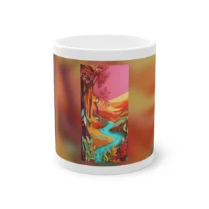 Paper Cut Landscape with River Mug