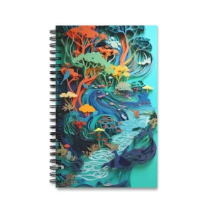 Layered Paper Forest River Spiral Notebook