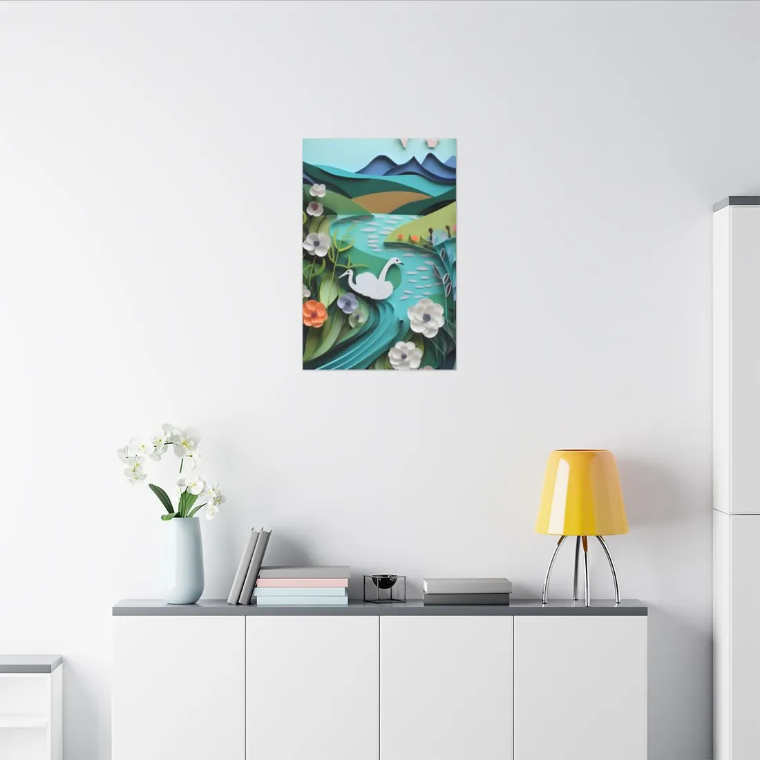 Vibrant Paper Quilling Island: A Beautiful Tropical Landscape - Canvas