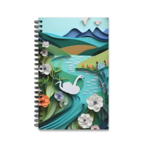 Paper Swan by River Spiral Notebook
