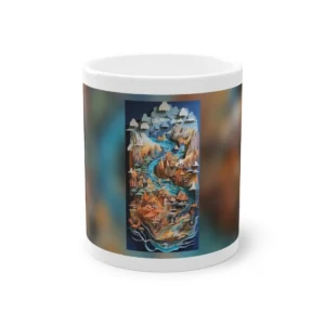 Paper Cut River Landscape Mug