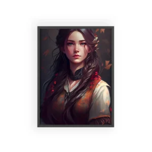 Woman with Braided Hair Framed Poster