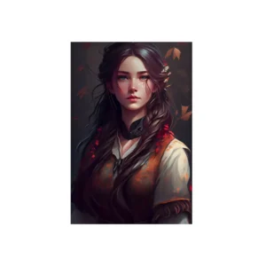 Woman with Braided Hair Metal Poster