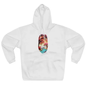 Cranes Beneath Pink Blossom Tree Hoodie