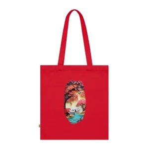 Cranes Beneath Pink Blossom Tree Tote Bag