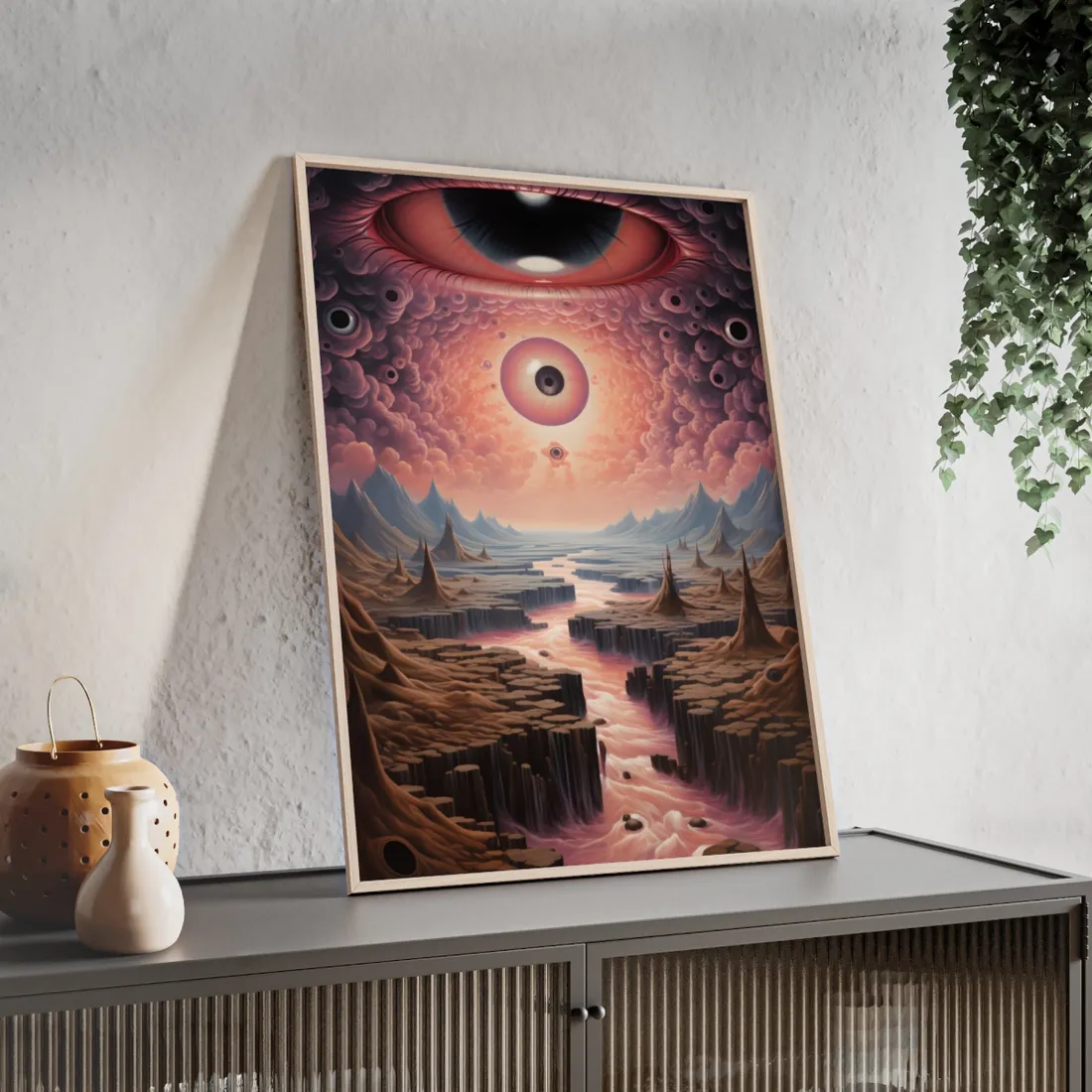 Vibrant Realms: Tears in Reality's Fabric - Framed Poster
