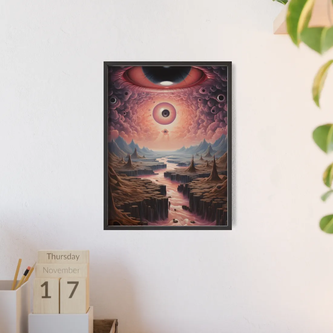 Vibrant Realms: Tears in Reality's Fabric - Framed Poster