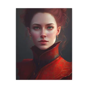 Woman in Red Embroidered Jacket Canvas Print