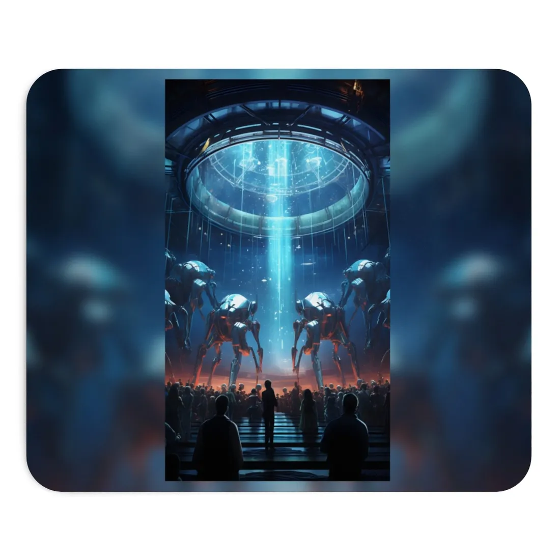 Vibrant Robot Symphony: A Harmonious Blend of Human and Robotic Musicians - Mouse Pad