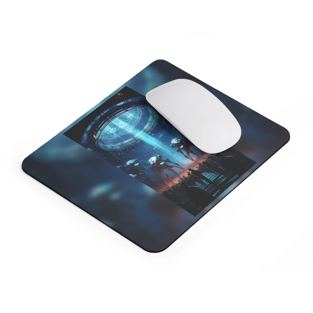 Vibrant Robot Symphony: A Harmonious Blend of Human and Robotic Musicians - Mouse Pad
