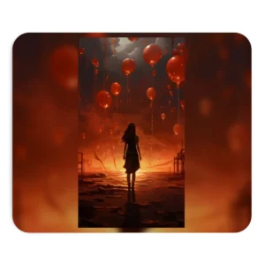 Woman and Red Balloons Mouse Pad