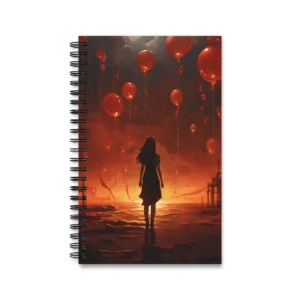 Woman and Red Balloons Spiral Notebook