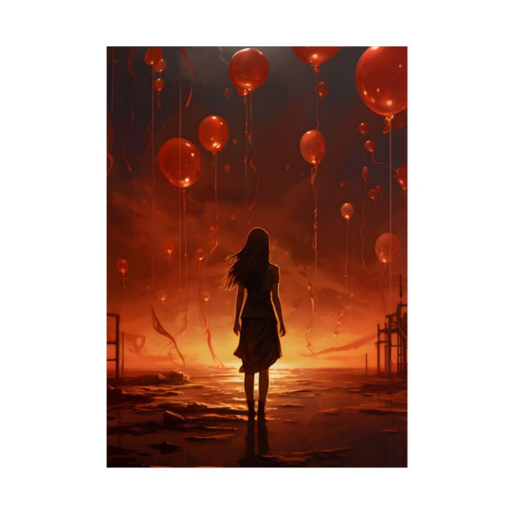 Vibrant Scene: Person in Colorful Backdrop - Poster