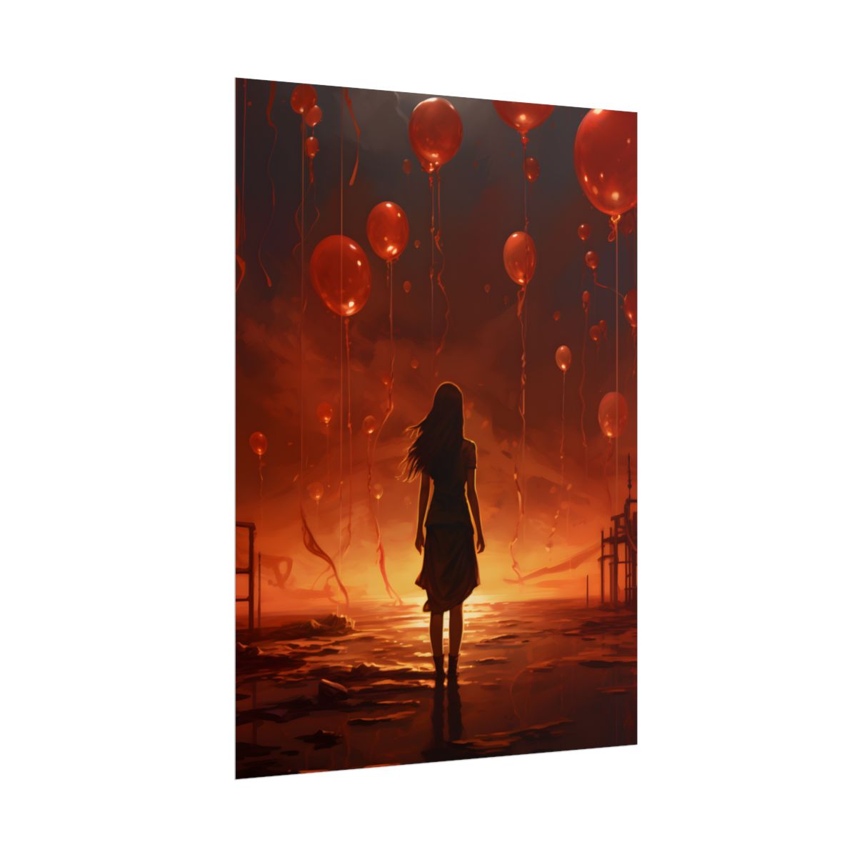 Vibrant Scene: Person in Colorful Backdrop - Poster