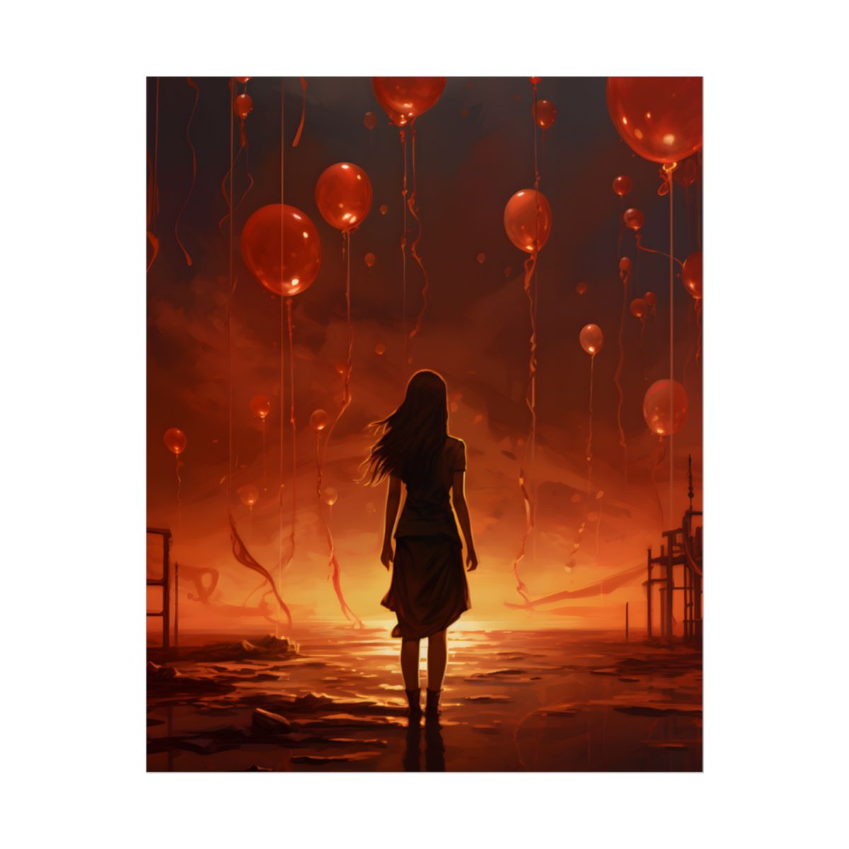 Vibrant Scene: Person in Colorful Backdrop - Poster