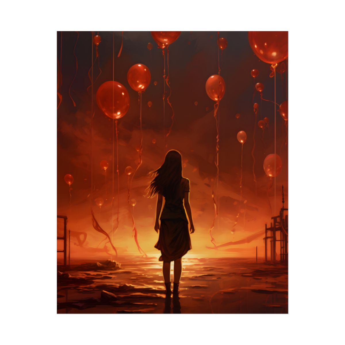 Vibrant Scene: Person in Colorful Backdrop - Poster