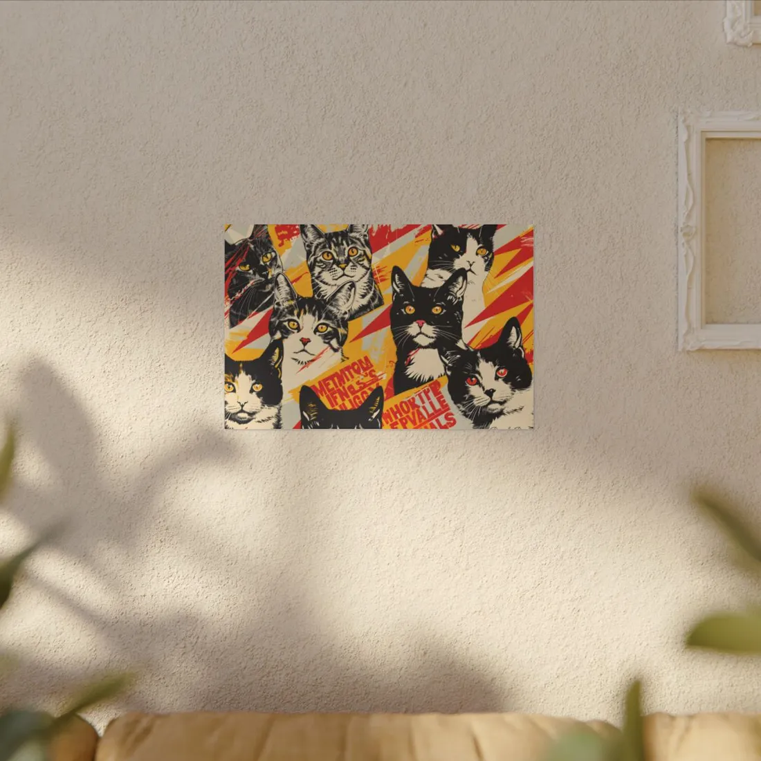 Vibrant Soviet Cats: Colorful - Canvas
