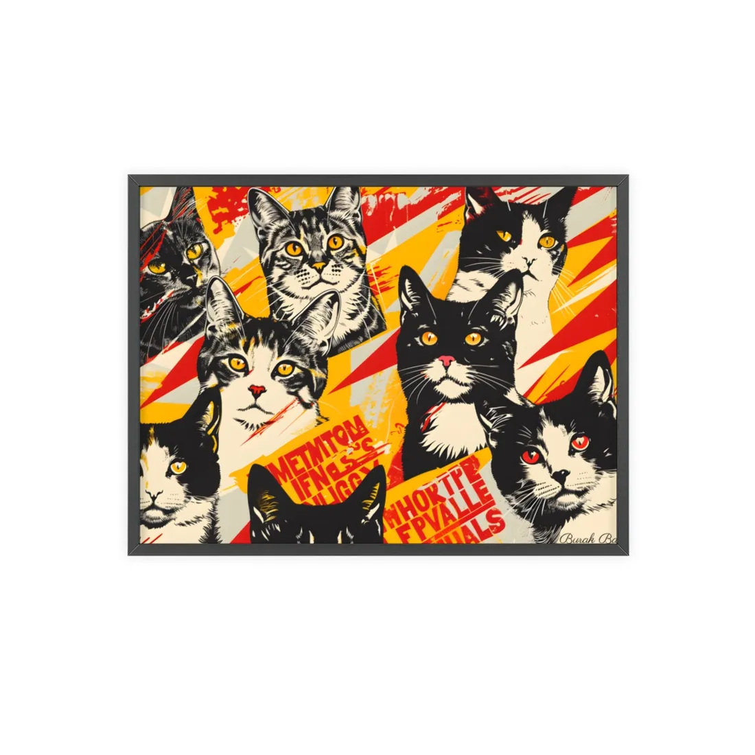 Vibrant Soviet Cats: Colorful - Framed Poster