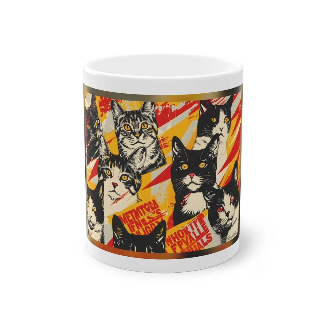 Vibrant Soviet Cats: Colorful - Mug