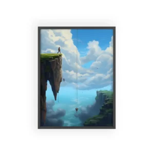 Cliff Edge over Clouds Framed Poster