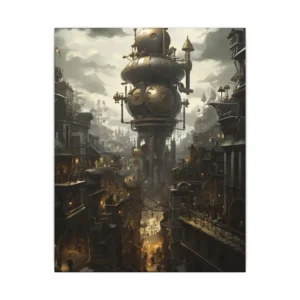 Brass Clockwork Tower Canvas Print