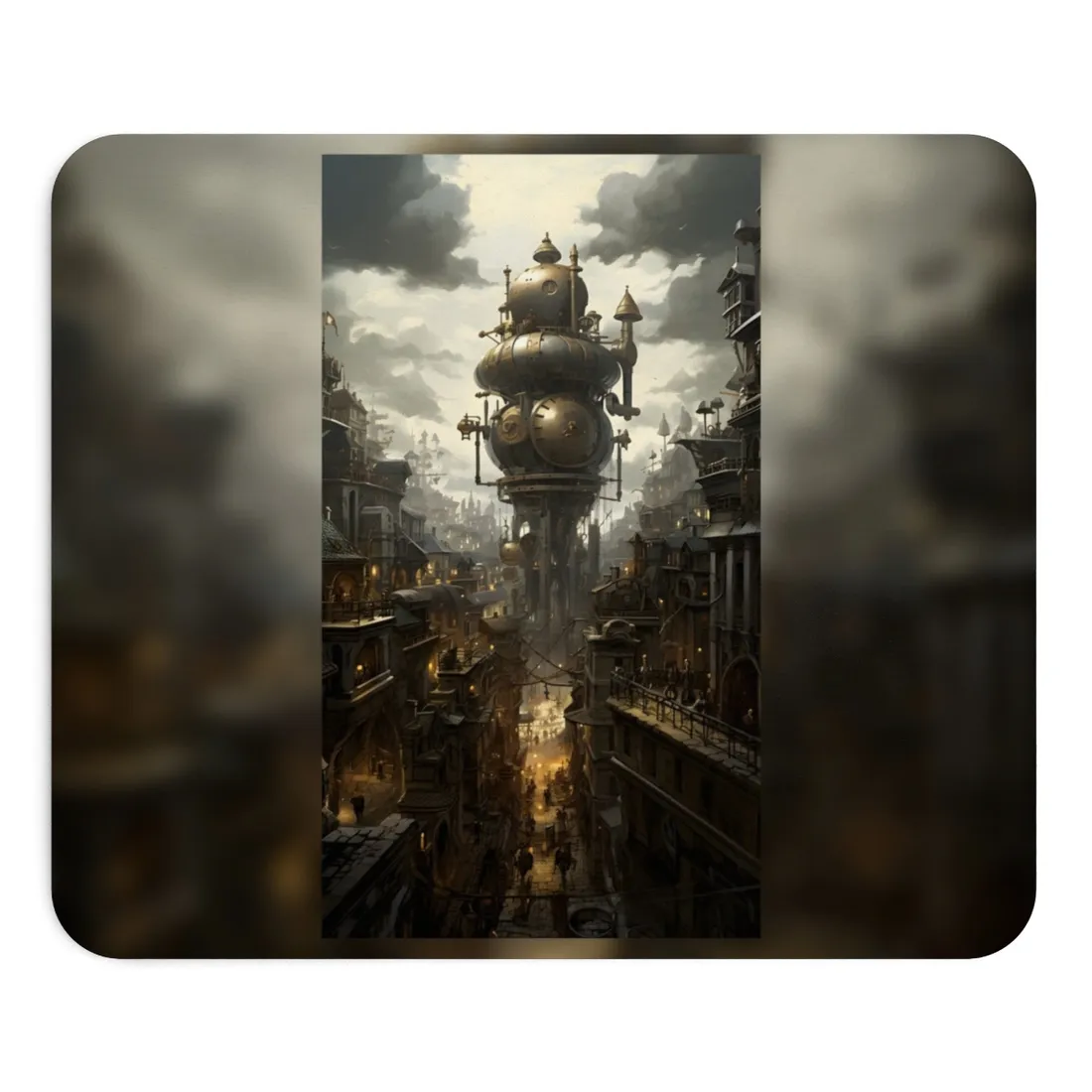 Vibrant Steampunk City: A World of Wonder - Mouse Pad
