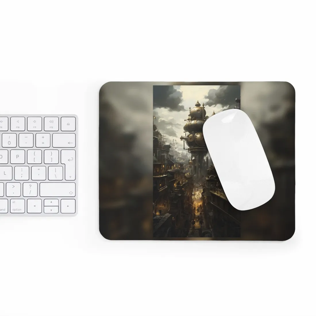 Vibrant Steampunk City: A World of Wonder - Mouse Pad
