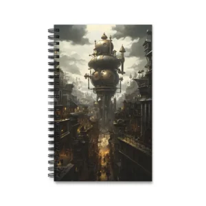 Brass Clockwork Tower Spiral Notebook