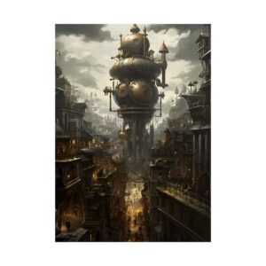 Brass Clockwork Tower Poster