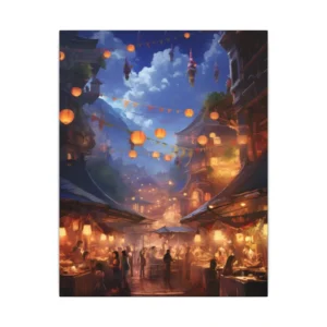Lantern Street Food Market Canvas Print
