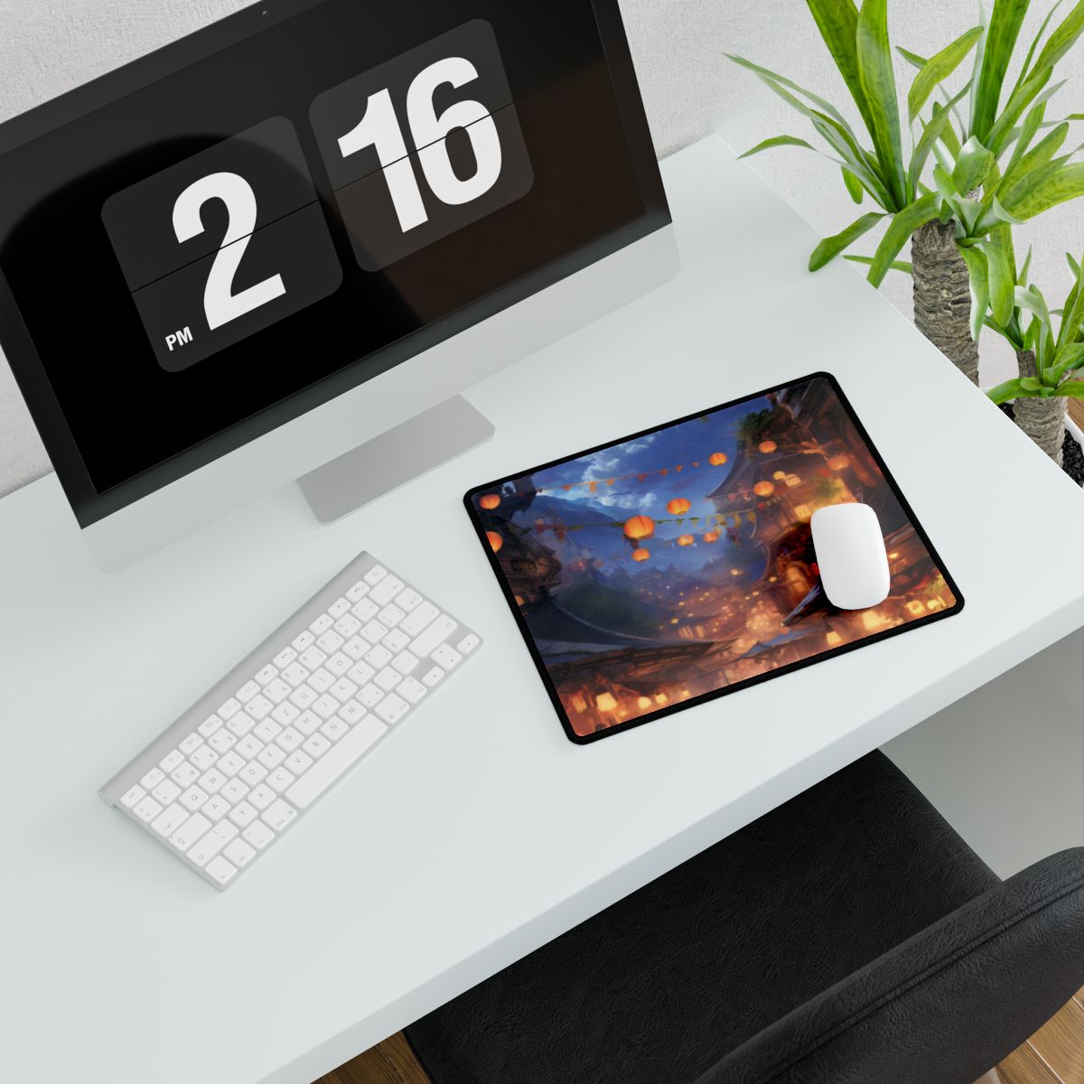 Vibrant Street Food Market: Digital Artwork - Desk Mat
