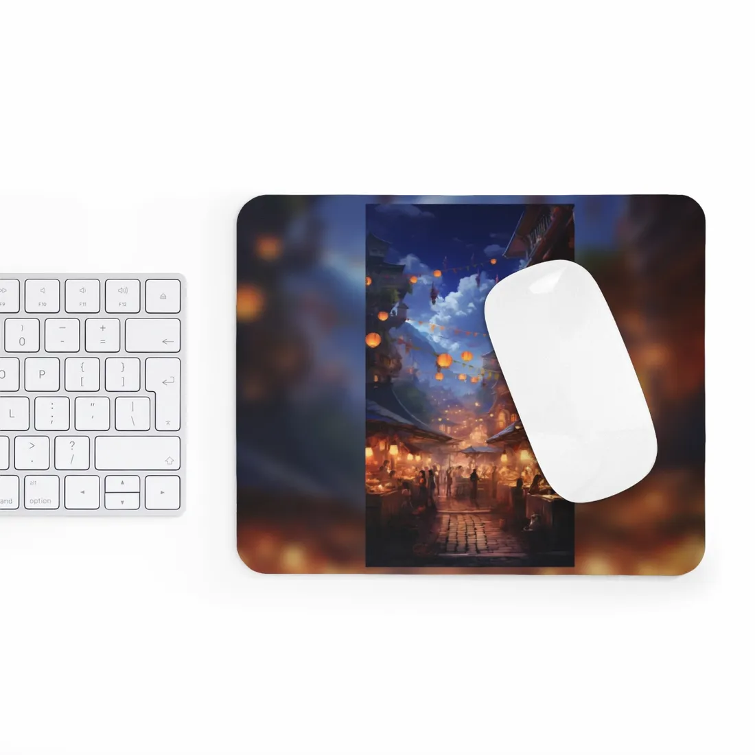 Vibrant Street Food Market - Mouse Pad