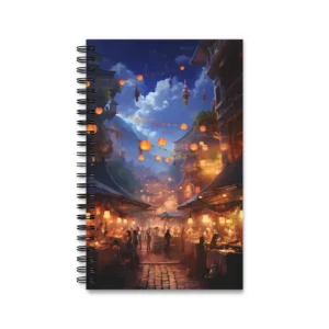 Lantern Street Food Market Spiral Notebook