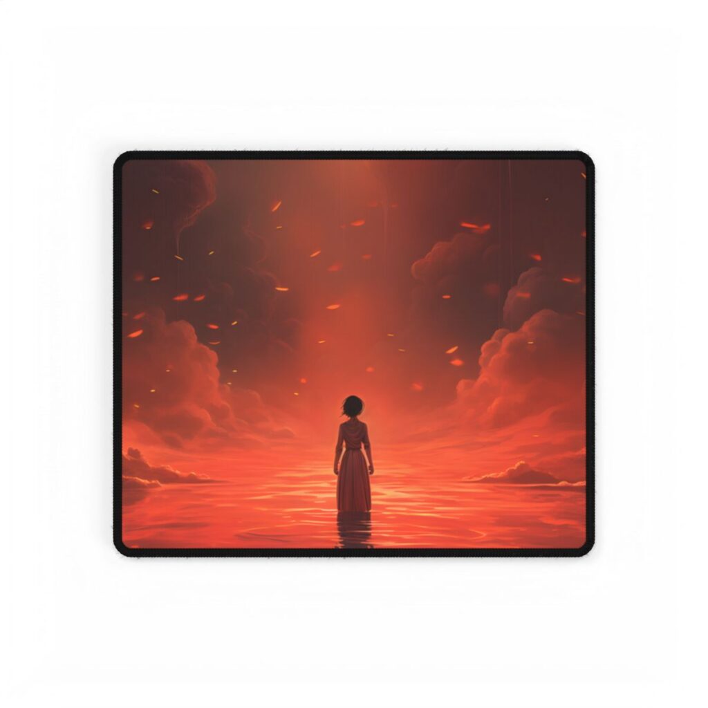 Vibrant Sunflower in Full Bloom: Outdoor Artwork - Desk Mat